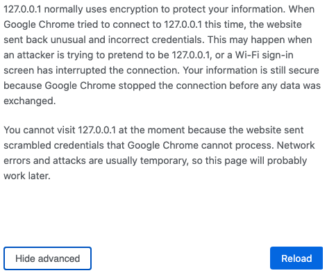chrome connection not private advanced