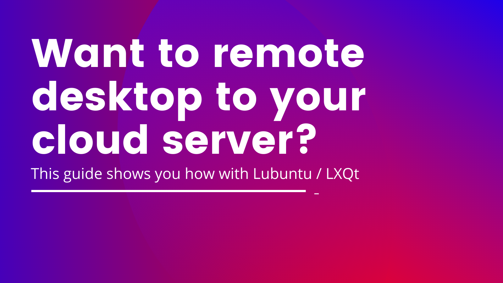Remote desktop to your cloud server