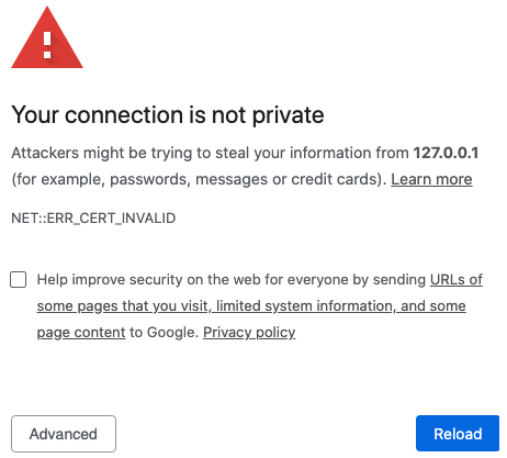 chrome connection not private